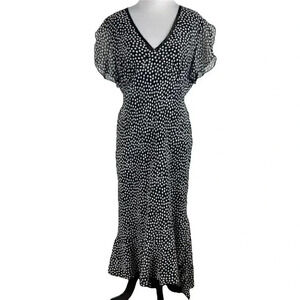 Danny & Nicole womens dress size 12 black white polka dot gumball 90s vintage